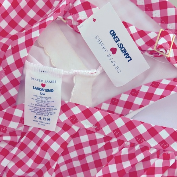 Lands End X Draper James One Piece Swimsuit Tummy Control red white size 22W NWT - Picture 8 of 9